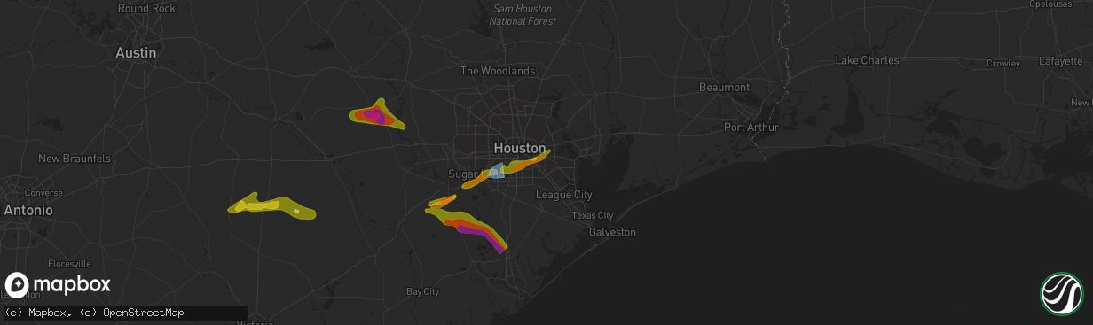 Hail map in Pasadena, TX on March 15, 2024