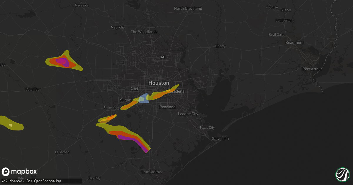 Hail map in Pasadena, TX on March 15, 2024