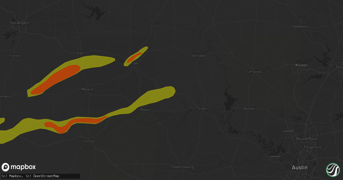 Hail map in Pontotoc, TX on March 15, 2024