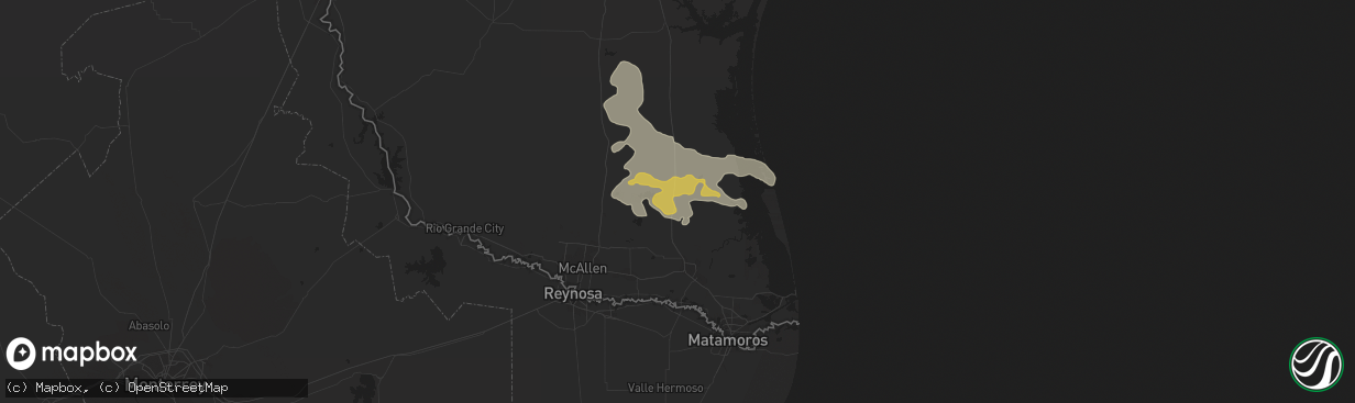 Hail map in Raymondville, TX on March 15, 2024