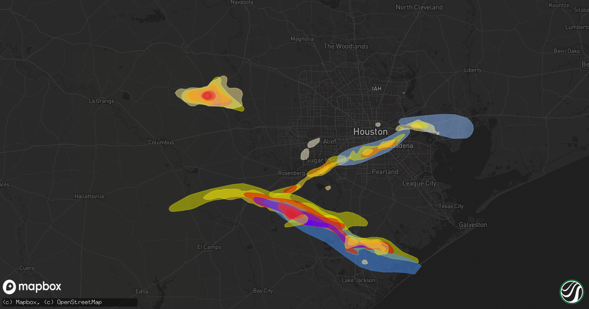 Hail map in Richmond, TX on March 15, 2024