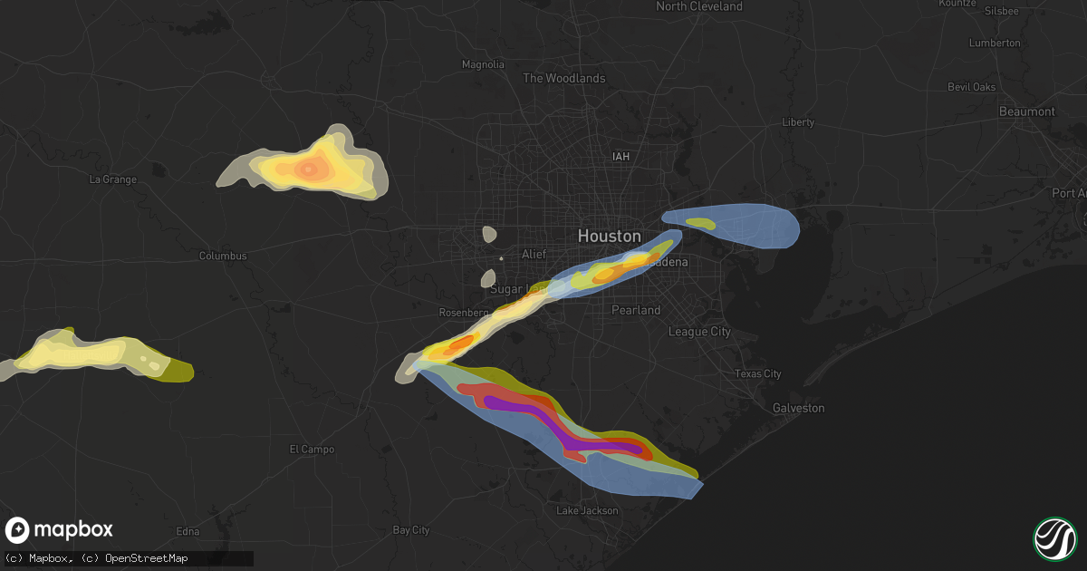 Hail map in Stafford, TX on March 15, 2024