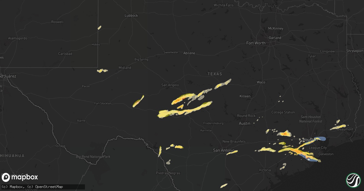 Hail map in Texas on March 15, 2024