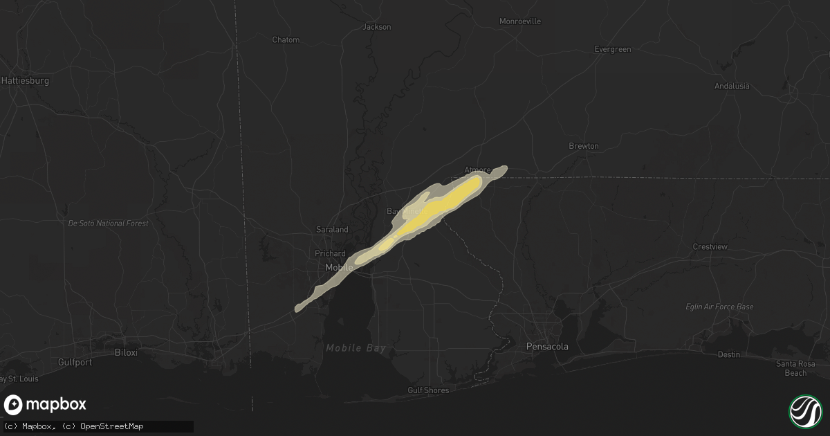 Hail Map in Bay Minette, AL on March 15, 2025 - HailTrace