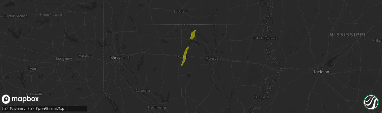 Hail map in Choudrant, LA on March 15, 2025