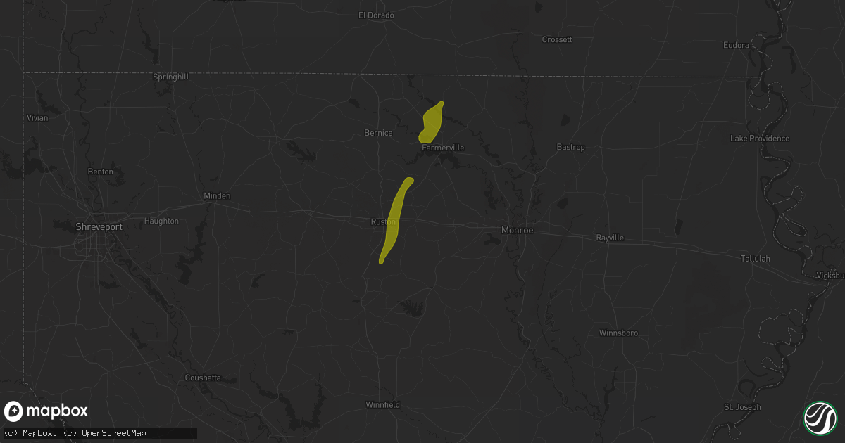 Hail map in Choudrant, LA on March 15, 2025