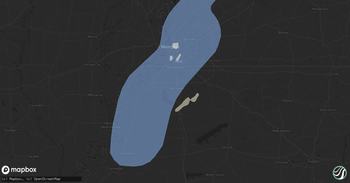Hail map in Hernando, MS on March 15, 2025