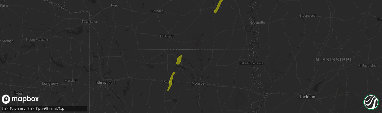 Hail map in Marion, LA on March 15, 2025