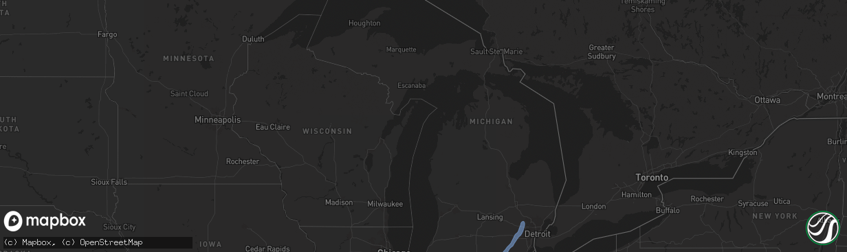 Hail map in Michigan on March 15, 2025