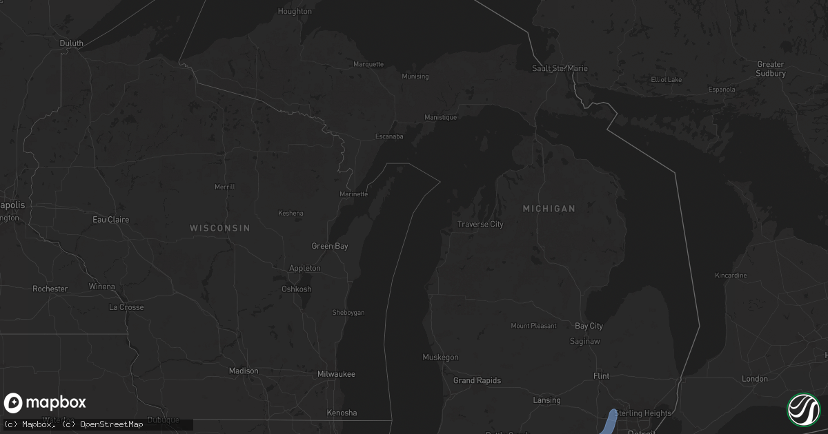 Hail map in Michigan on March 15, 2025
