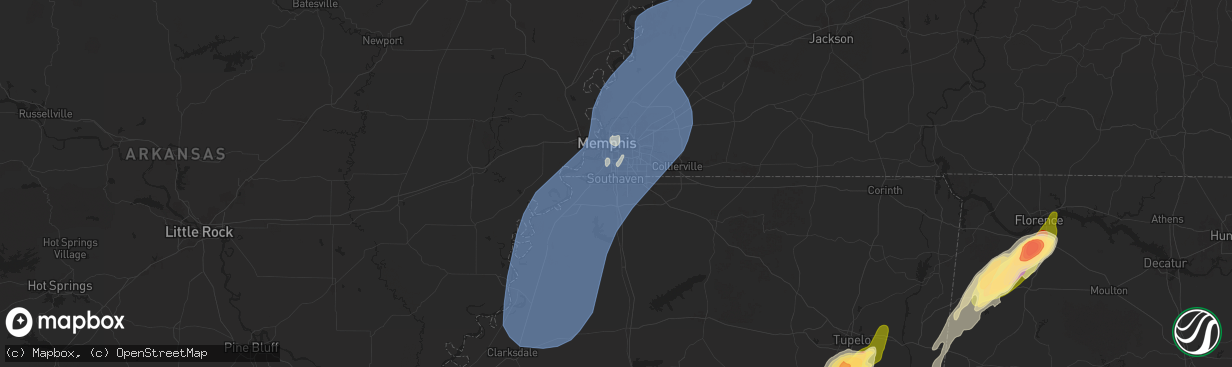 Hail map in Southaven, MS on March 15, 2025