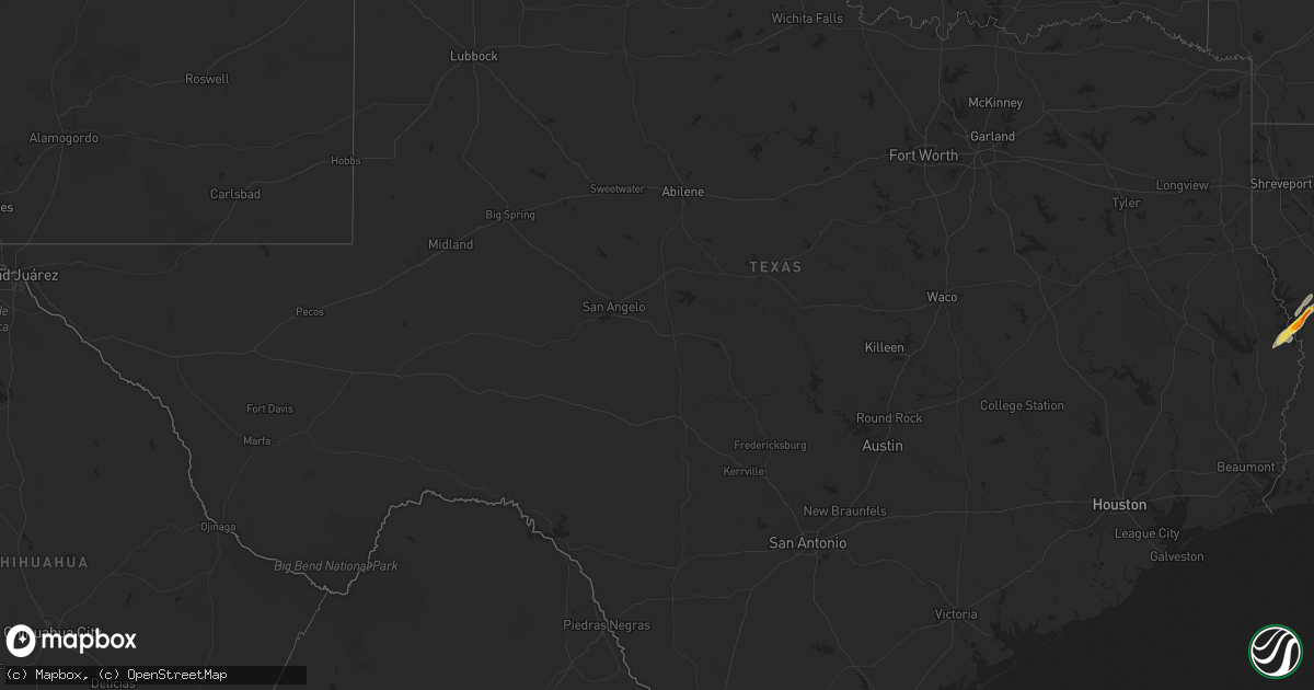 Hail map in Texas on March 15, 2025