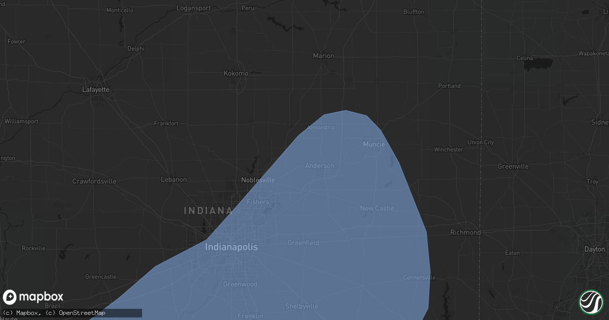 Hail map in Anderson, IN on March 15, 2026