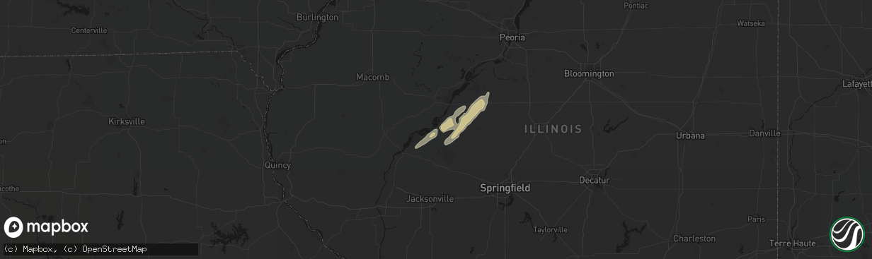 Hail map in Bath, IL on March 15, 2026