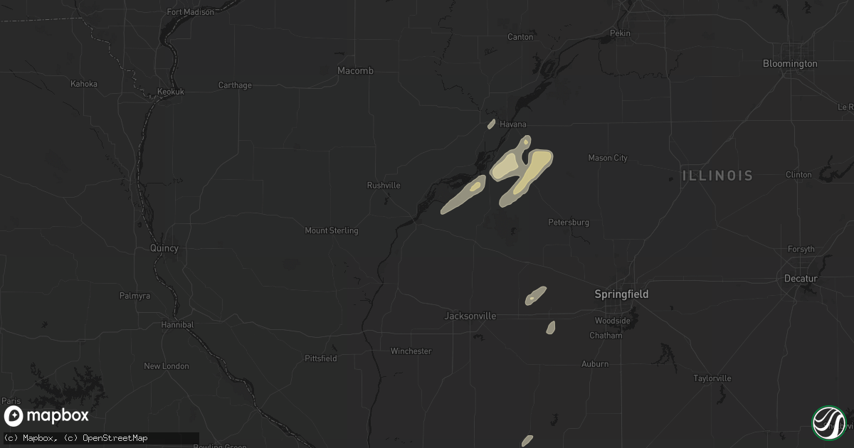 Hail map in Beardstown, IL on March 15, 2026