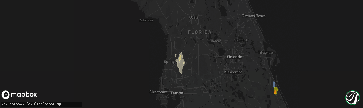 Hail map in Brooksville, FL on March 15, 2026