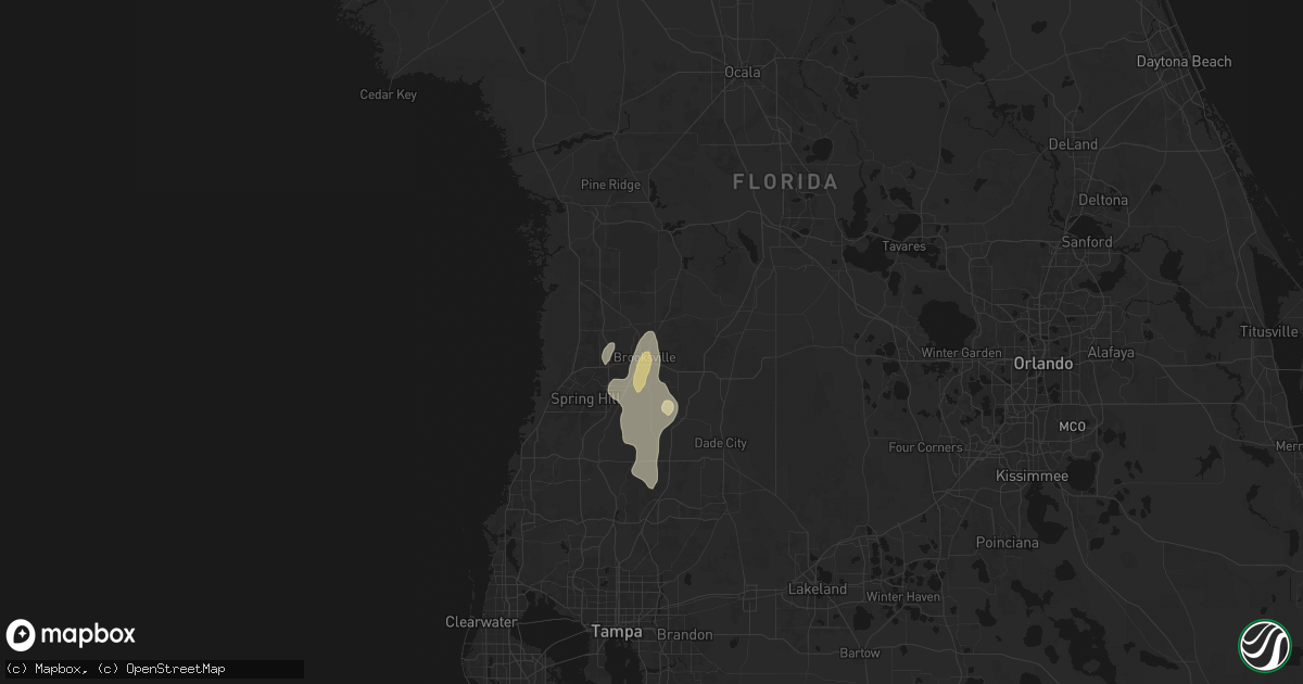 Hail map in Brooksville, FL on March 15, 2026