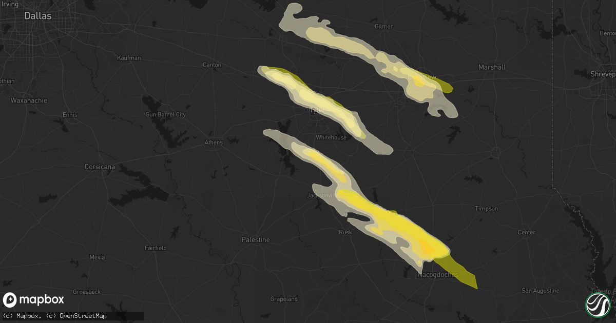 Hail map in Bullard, TX on March 15, 2026