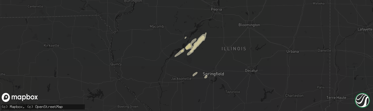 Hail map in Chandlerville, IL on March 15, 2026