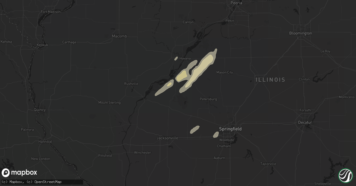 Hail map in Chandlerville, IL on March 15, 2026