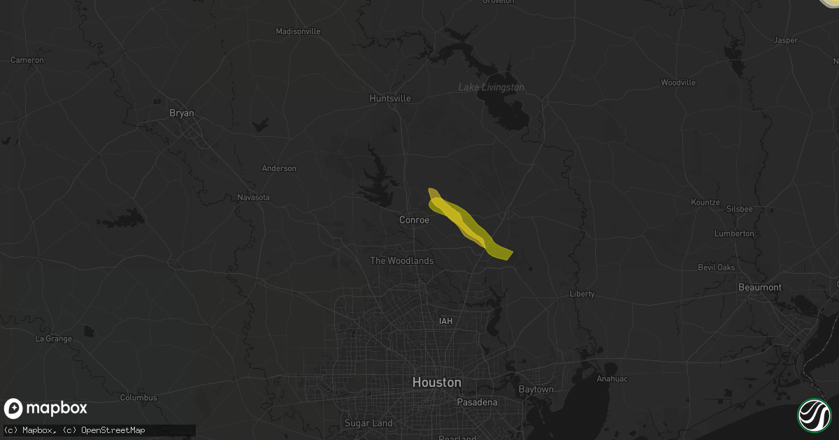 Hail map in Conroe, TX on March 15, 2026