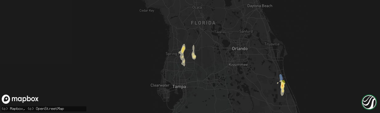 Hail map in Dade City, FL on March 15, 2026