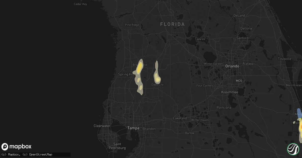 Hail map in Dade City, FL on March 15, 2026