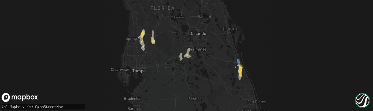 Hail map in Davenport, FL on March 15, 2026
