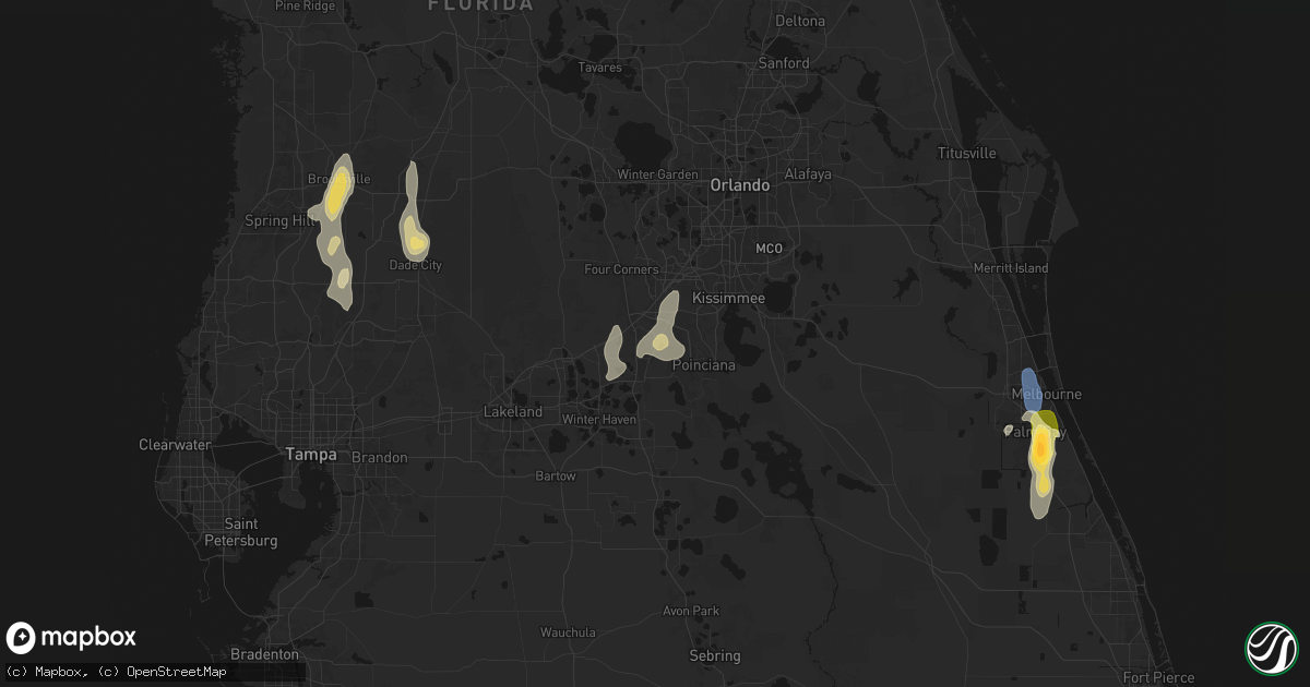 Hail map in Davenport, FL on March 15, 2026