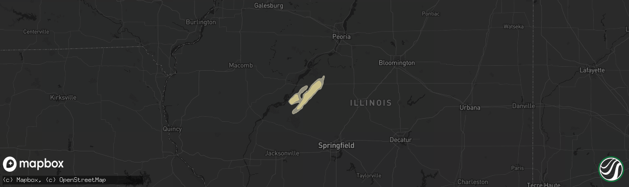 Hail map in Easton, IL on March 15, 2026