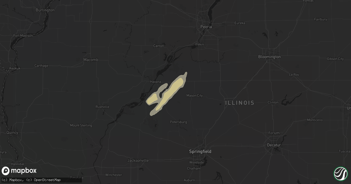 Hail map in Easton, IL on March 15, 2026