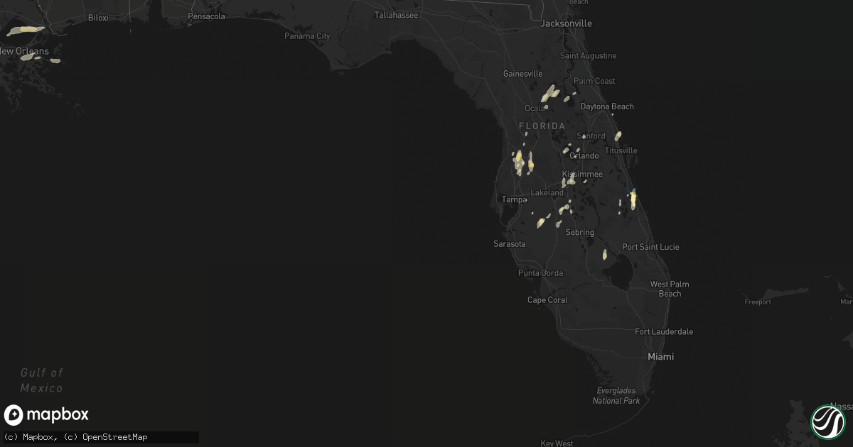 Hail map in Florida on March 15, 2026