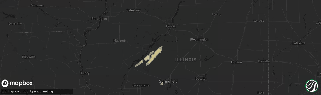 Hail map in Forest City, IL on March 15, 2026