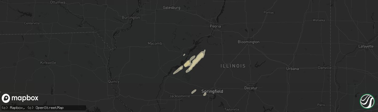 Hail map in Havana, IL on March 15, 2026