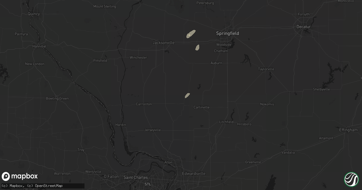 Hail map in Hettick, IL on March 15, 2026