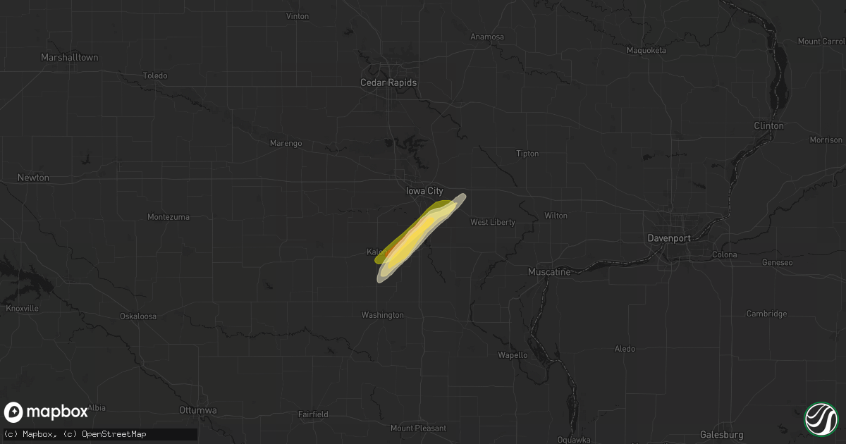 Hail map in Hills, IA on March 15, 2026