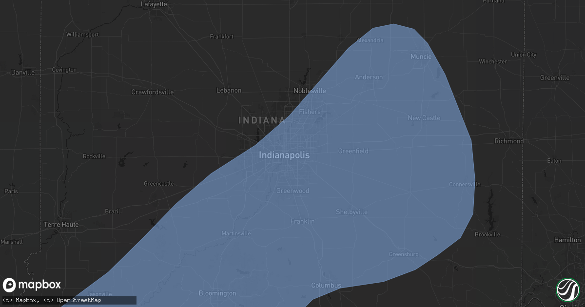 Hail map in Indianapolis, IN on March 15, 2026