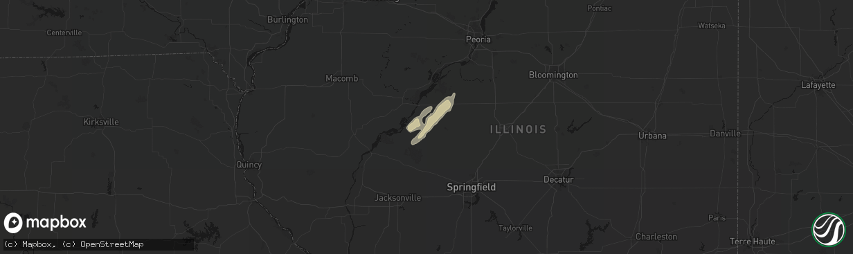 Hail map in Kilbourne, IL on March 15, 2026