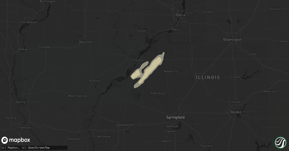 Hail map in Kilbourne, IL on March 15, 2026