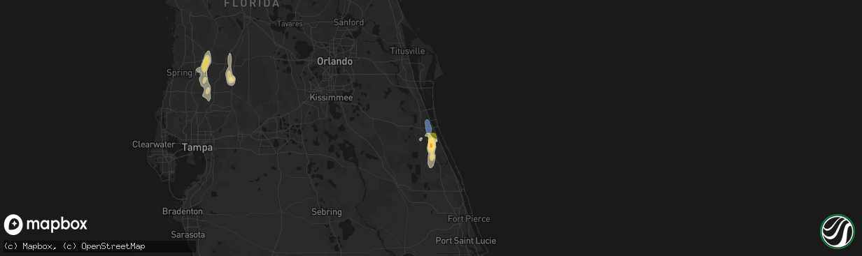 Hail map in Melbourne, FL on March 15, 2026