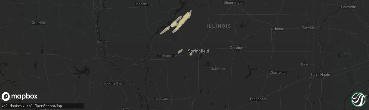Hail map in New Berlin, IL on March 15, 2026