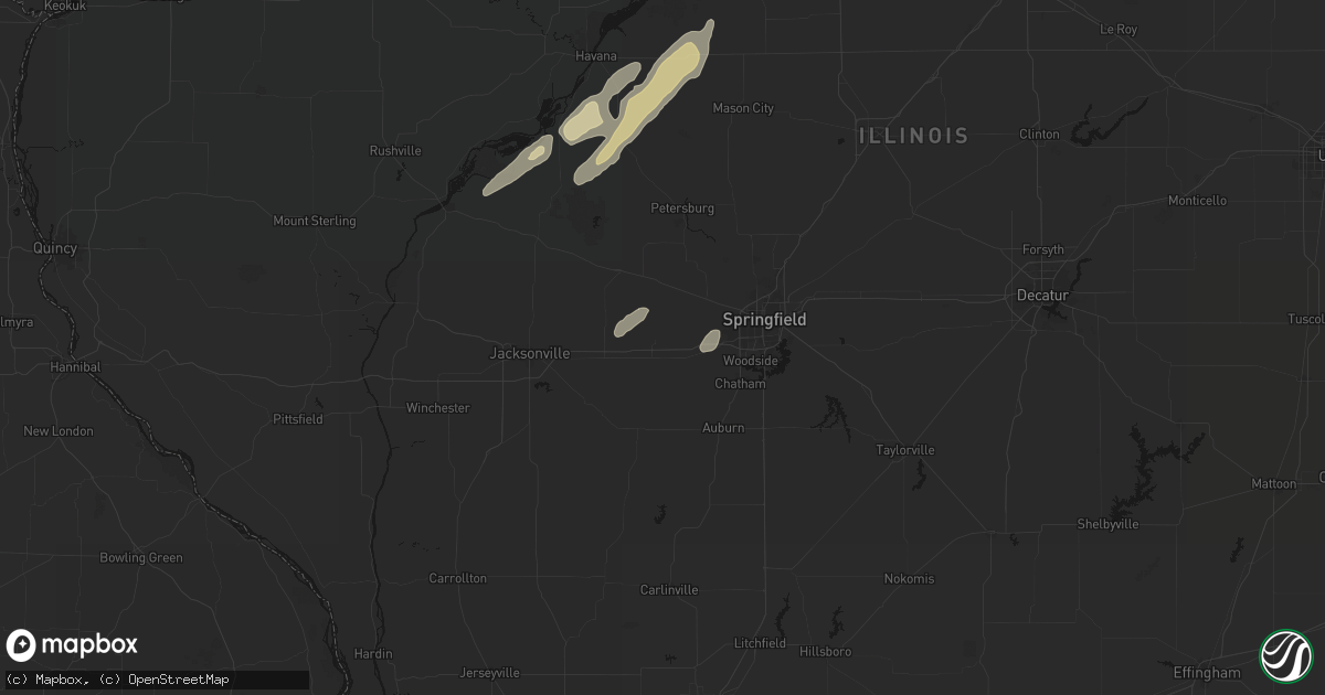 Hail map in New Berlin, IL on March 15, 2026