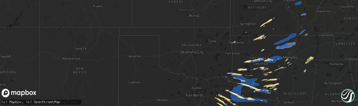Hail map in Oklahoma on March 15, 2026