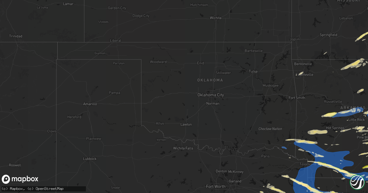 Hail map in Oklahoma on March 15, 2026
