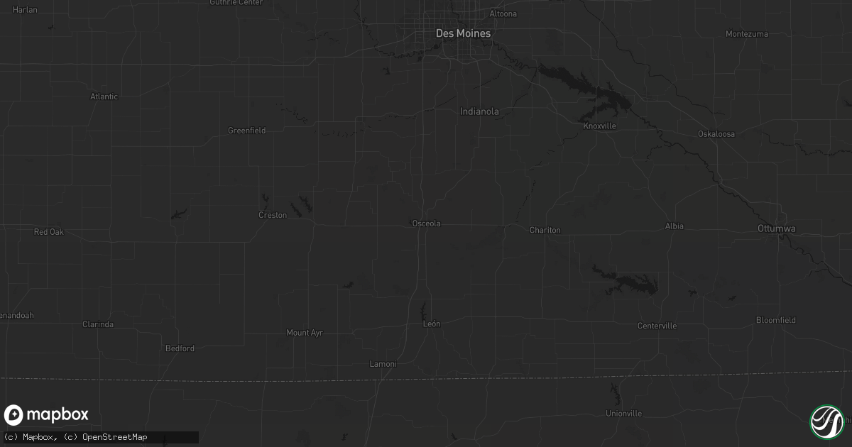 Hail map in Osceola, IA on March 15, 2026