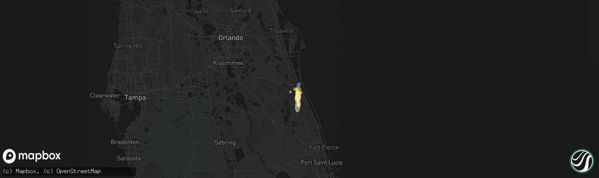 Hail map in Palm Bay, FL on March 15, 2026