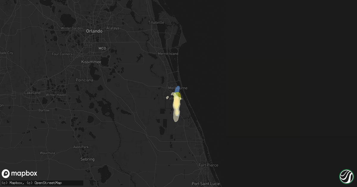 Hail map in Palm Bay, FL on March 15, 2026