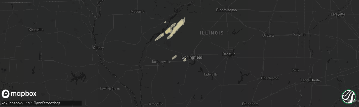 Hail map in Pleasant Plains, IL on March 15, 2026