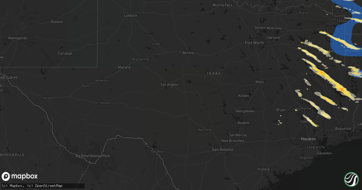 Hail map in Texas on March 15, 2026