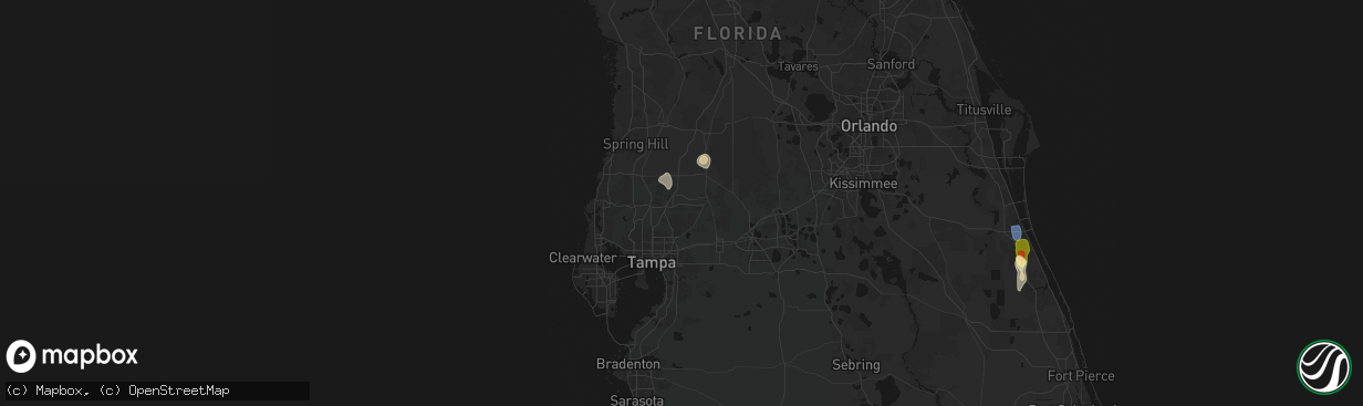 Hail map in Wesley Chapel, FL on March 15, 2026